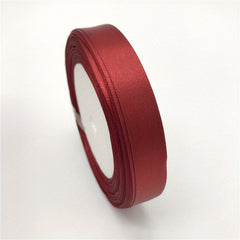 25yds Dark Red Silk Satin Ribbon for Craft Wedding Decoration