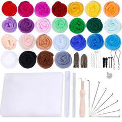 1pc Wool Needle Felt Kit 25 Colors 2 Gram Set Needle Felt Starter Kit Tools