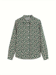  Women's Ditsy Print Button Up Blouse