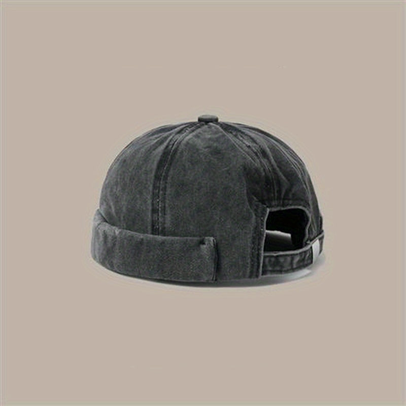 Retro Cotton Brimless Hat with Adjustable Cuff