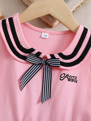 Girls Striped Sleeveless Dress Varsity Style Kids Cotton Dress