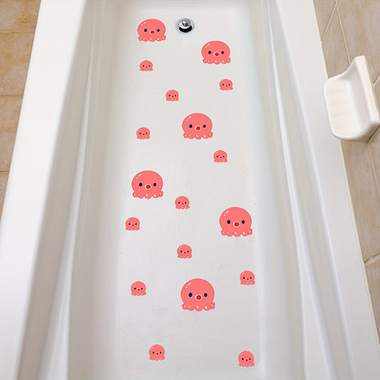 6Pcs Cartoon Octopus Bathtub Stickers Waterproof