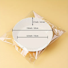 50pcs High Temp Air Fryer Liner Paper For Absorption - Disposable Baking Pads