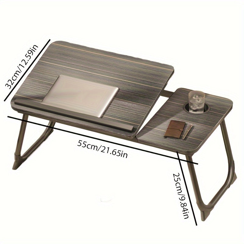 Adjustable Cup Holder Folding Study Table Laptop Desk