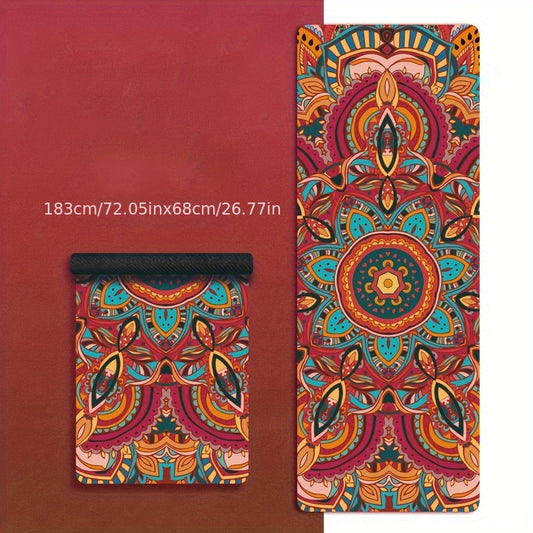 1.5mm Yoga Mat Flower Pattern 6.0ft Soft Fitness Mat
