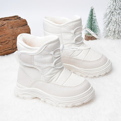 Girls Soft Fleece Snow Boots, Anti-Slip Drawstring, Winter Outdoor