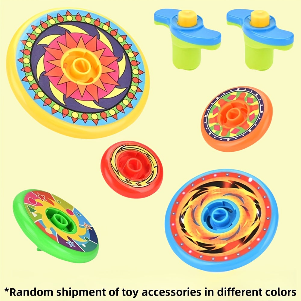 Colorful 5 Layer Stackable Spinning Tops Toy with Launchers - Fun Battle Game
