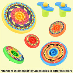 Colorful 5 Layer Stackable Spinning Tops Toy with Launchers - Fun Battle Game