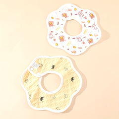 2pcs Baby Bibs 360 Rotating Flower Shape Feeding Bandan