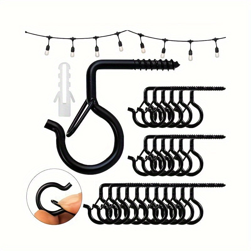 6pcs Metal Christmas Lantern Hook Q Shaped Flower Pot Hook Vertical Hanging Silv