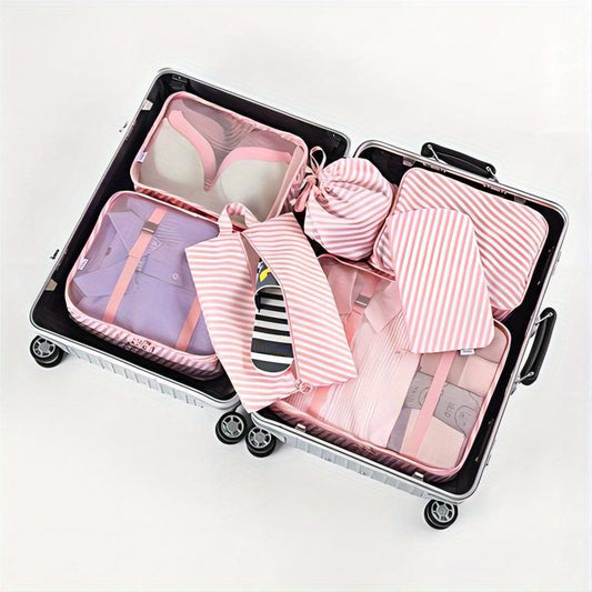 7pcs Clear Luggage Packing Organizer Lightweight Handheld Packing Cubes