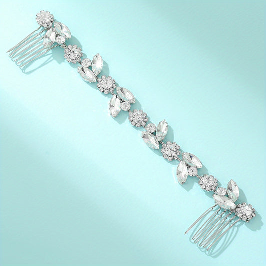 Rhinestone Sunflower Hair Comb Bridal Wedding Headwear