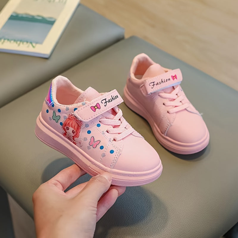 Casual Cartoon Low Top Sneakers For Girls Lightweight Anti Slip Sneakers