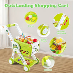 Mini Hand Pushed Shopping Cart Toy Doll Stroller Play Grocery Store Snack Basket