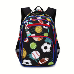 Casual Oxford Sports Theme Student Backpack for Boys