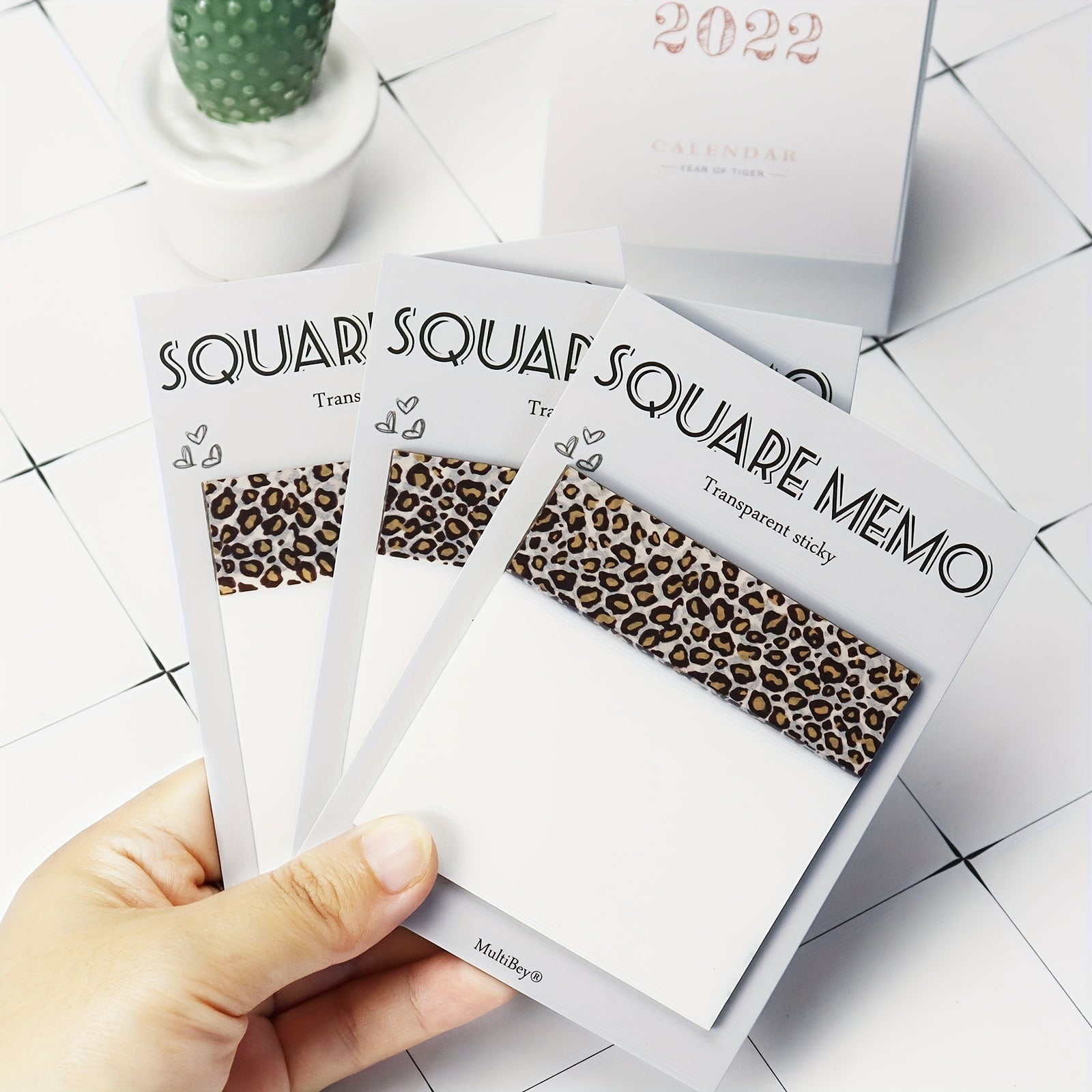 Leopard Print Index Sticker PET Sticky Note 7 6 7 3 3in