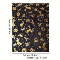 Halloween Quilted Fabric Ornament Skull Bat Pumpkin Wizard Cat Moon Star Pattern