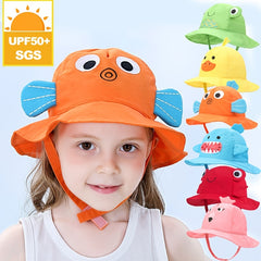 Kids Animal Bucket Hat Wide Brim UV Protection Sun Hat