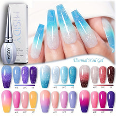 15ML Temperature Changing Gel Nail Polish Pink Red Glitter Nail Polish