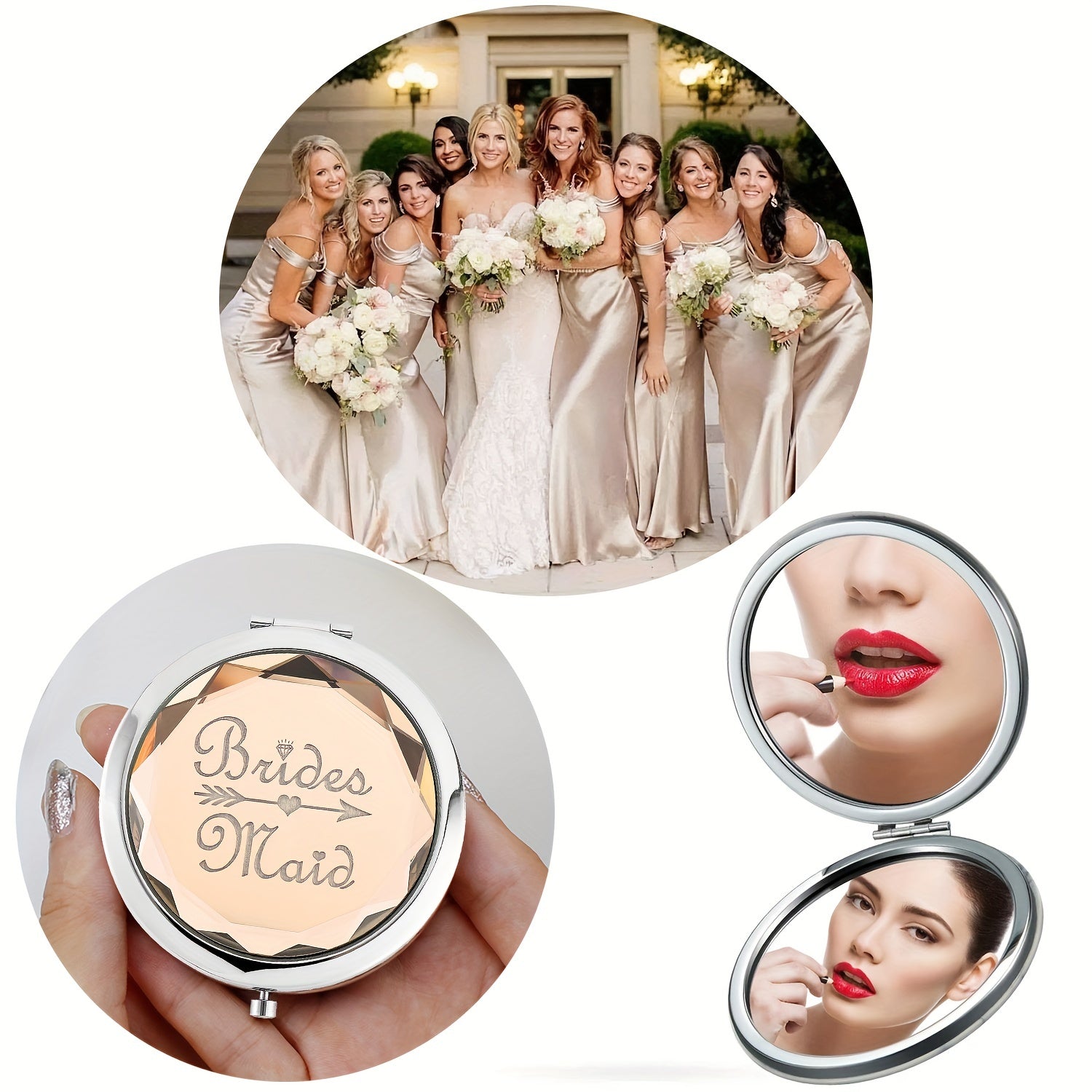 Crystal Makeup Mirror for Bridesmaid Proposal