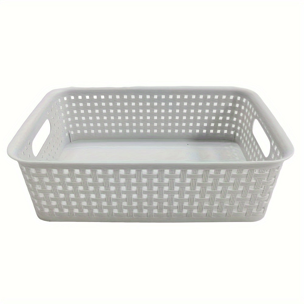 Large Plastic Storage Basket Laundry Organizer for Home Bathroom Bedroom