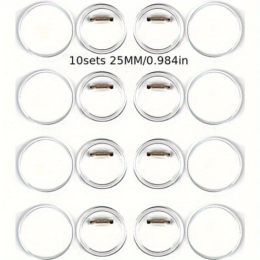 Acrylic Buttons Badges Transparent Pins DIY Crafts Set