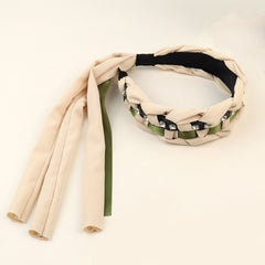 Synthetic Hair Braided Headband with Houndstooth Scarf