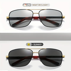 CoolPandas Photochromic Polarized Sunglasses Men Night Vision Safe Driving