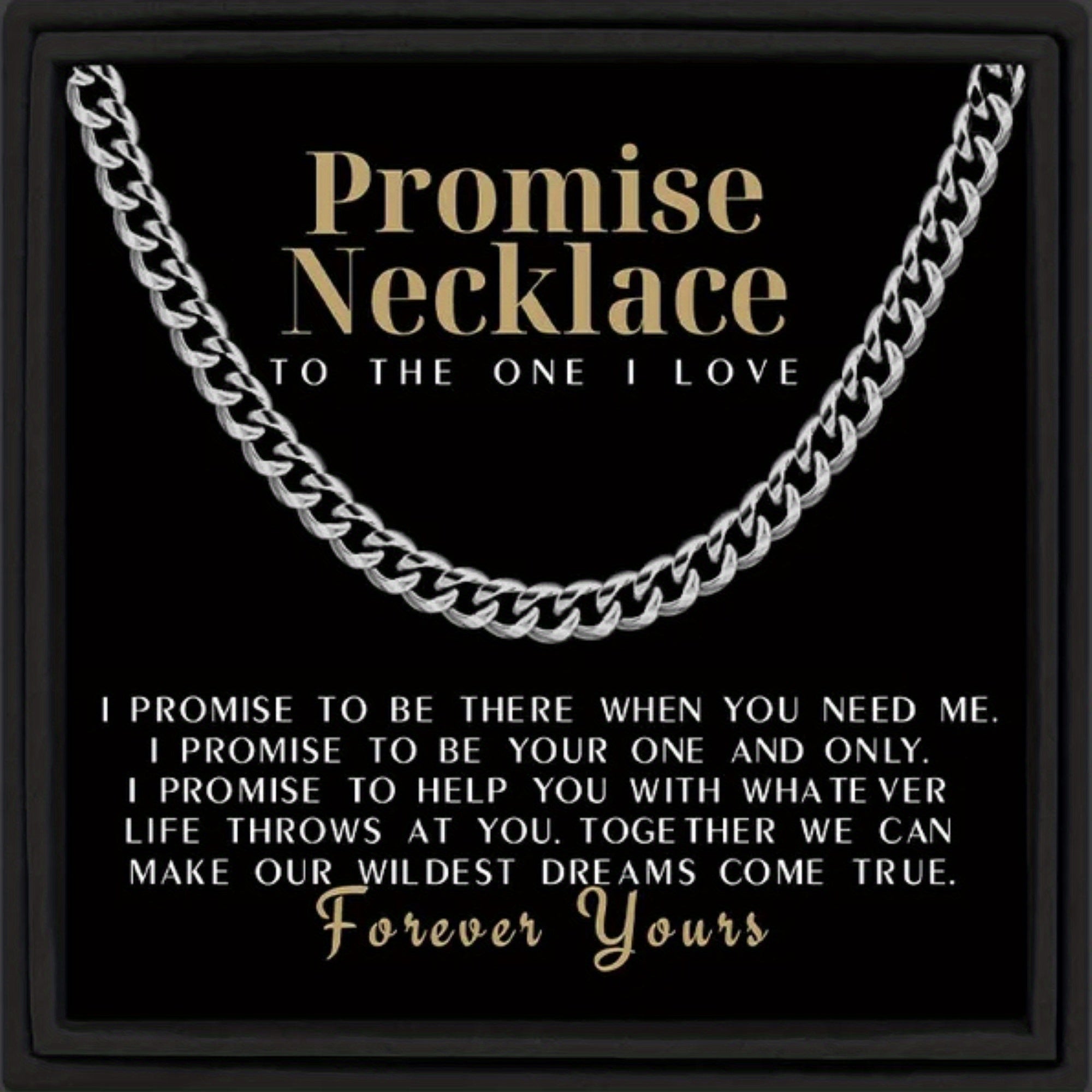 Promise Necklace For Him Cuban Chain Necklace For Husband