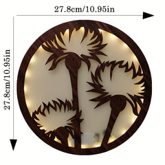 LED Flower Shape Wooden Wall Lamp