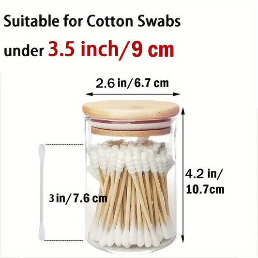 Glass Jar With Wooden Lid 8.45 Oz Medicine Bottle