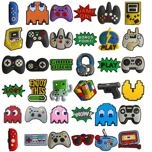 36pcs Game Pattern Shoe Charms For Sandals - Shoe Decorations Accessories