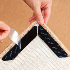 4pcs Non-Slip Carpet Stickers for Rugs 12.5in Prevent Moving Edges
