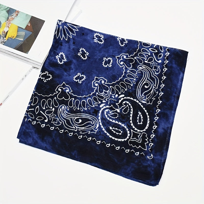 12pcs Tie Dye Double Cashew Flower Square Towel Multifunctional Headscarf