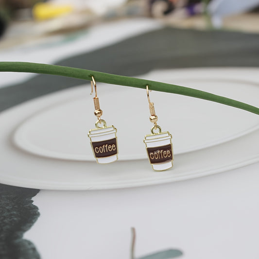 Coffee Cup Earrings Retro Party Jewelry Gift For Women