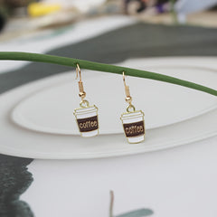 Coffee Cup Earrings Retro Party Jewelry Gift For Women