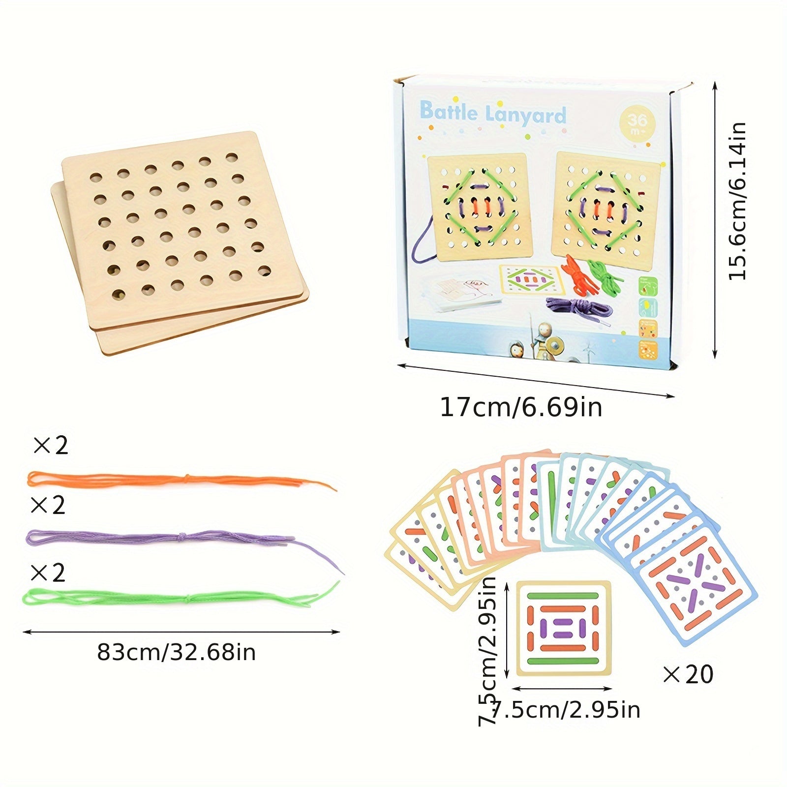 Wooden Lacing Toys Early Learning Games Educational Tools