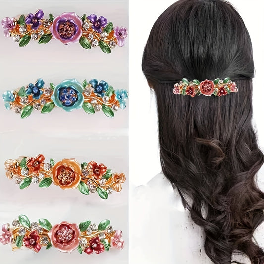 Crystal Rhinestone Decorative Hair Clips Barrette Vintage French Hairpin
