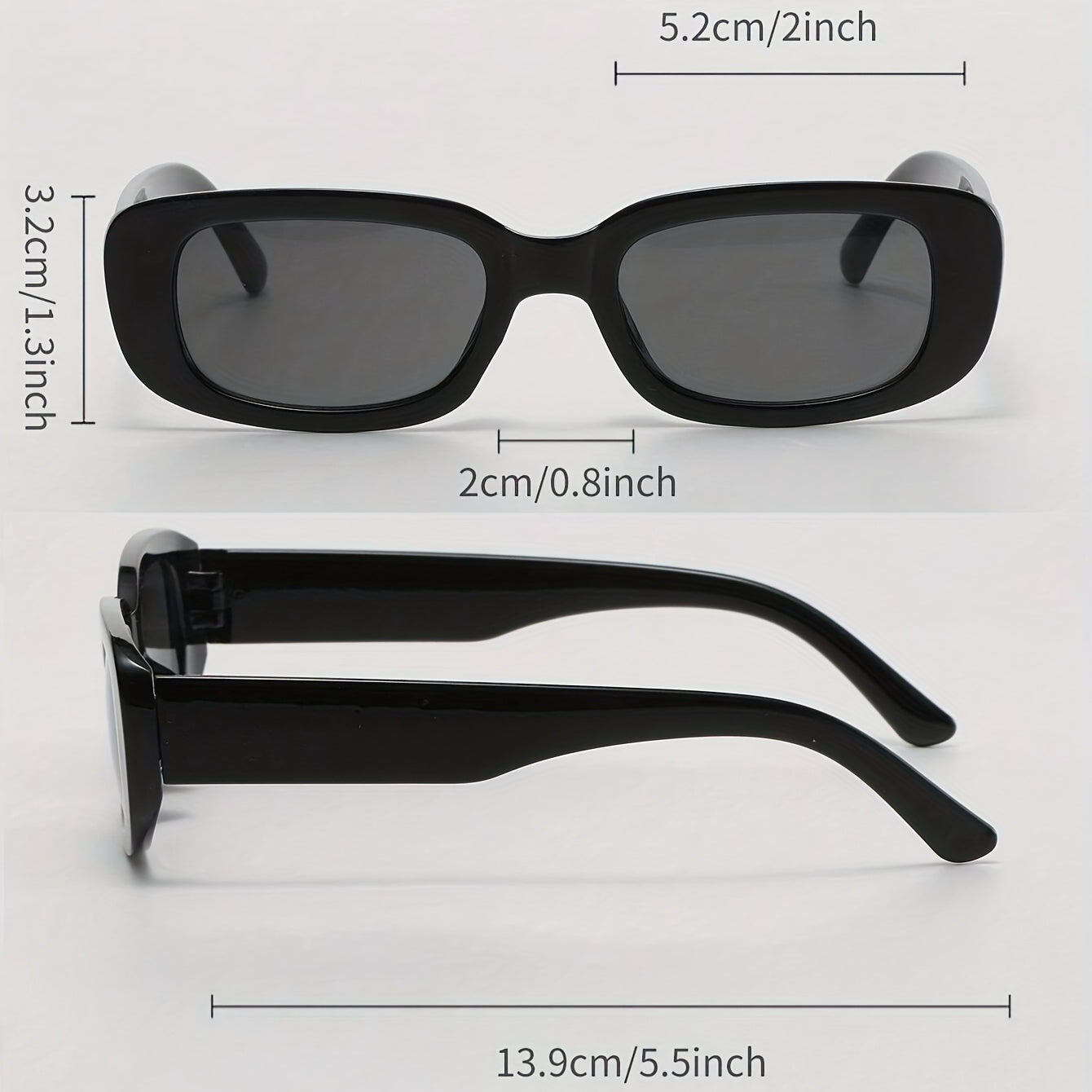 3 Pairs Square Sunglasses Rivet Anti Glare UV400 Sun Shades
