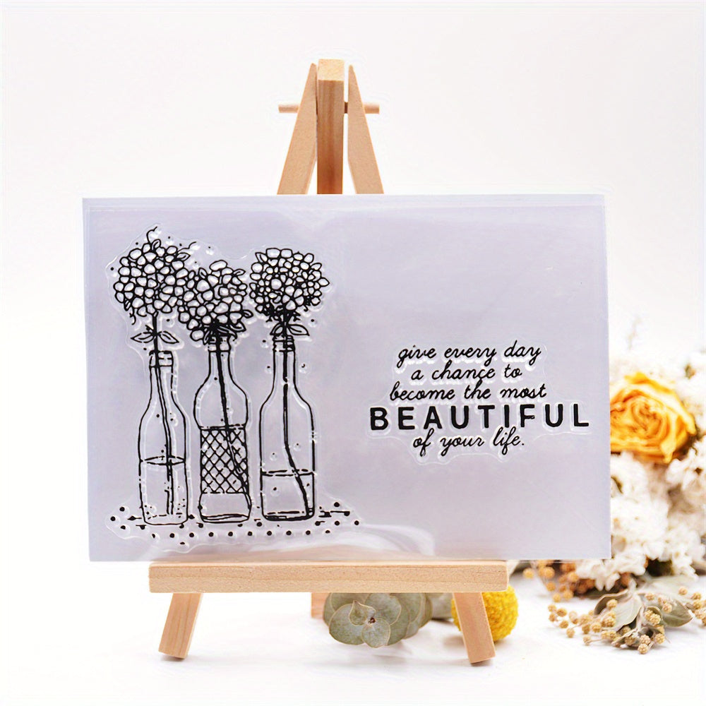 Flower & Slogan Silicone Stamps for Scrapbook DIY Crafts