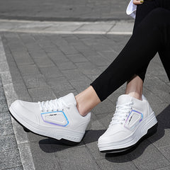 Solid Lace Up Roller Shoes For Boy's Teens