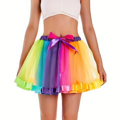 Rainbow Tutu Skirt for LGBTQ UV Glow Party Clown Halloween