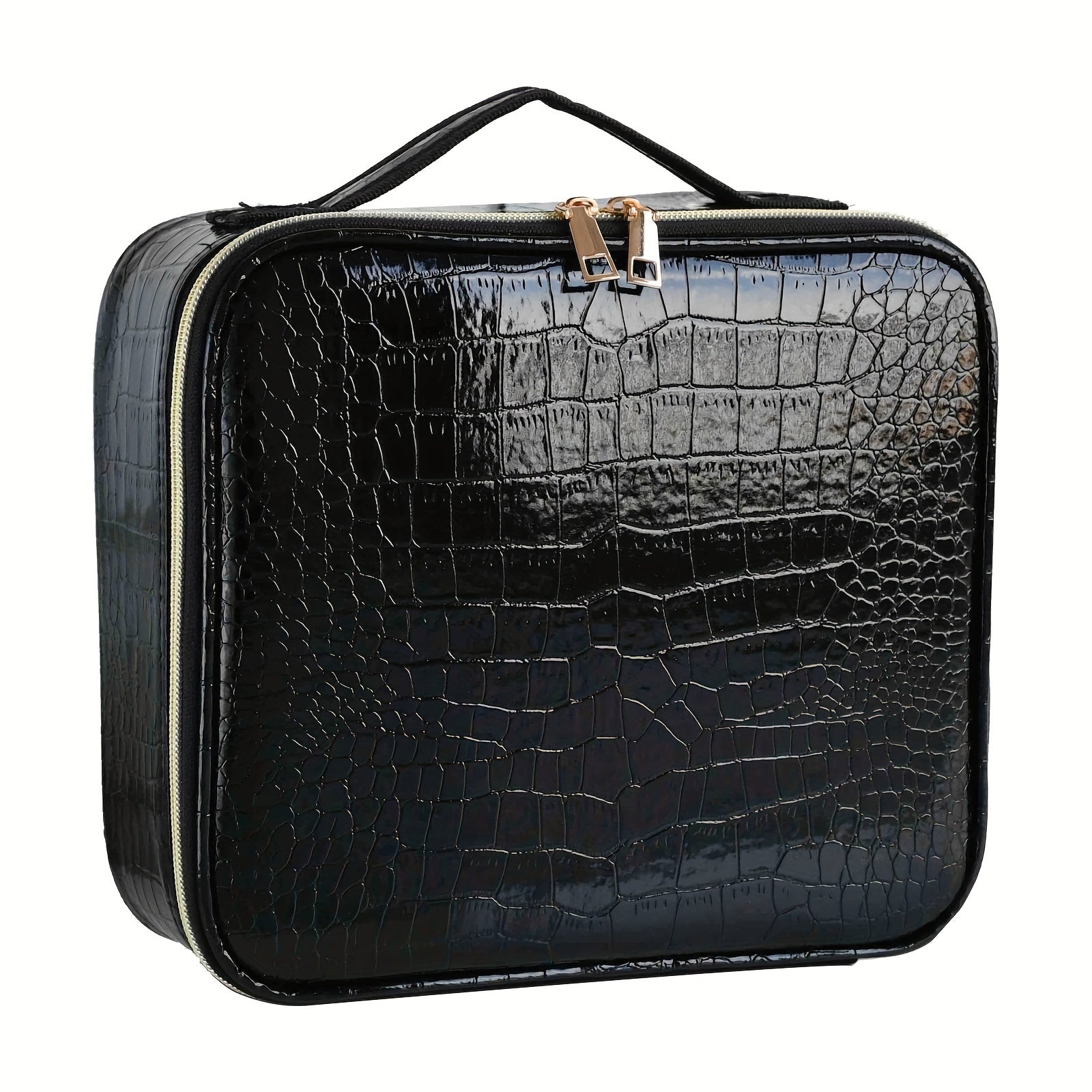 Large Travel Makeup Train Case Cosmetic Bag Organizer with Adjustable Dividers