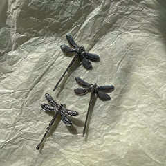 2pcs Alloy Dragonfly Hairpin for Side Hair, Sweet Hair Clip