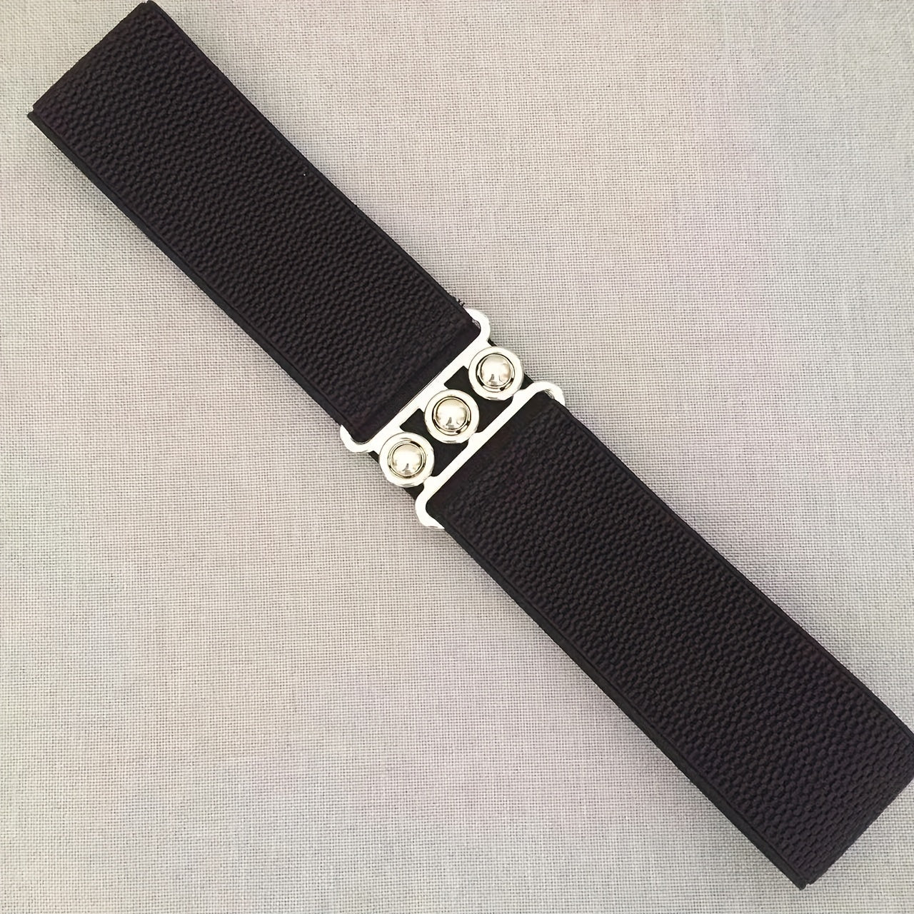Women's Casual Elastic Wide Belt with Metal Buckle