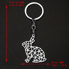 Stainless Steel Rabbit Keychain for Men