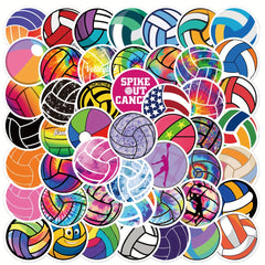 50pcs Volleyball Series Doodle Stickers Waterproof DIY Decorative Stickers