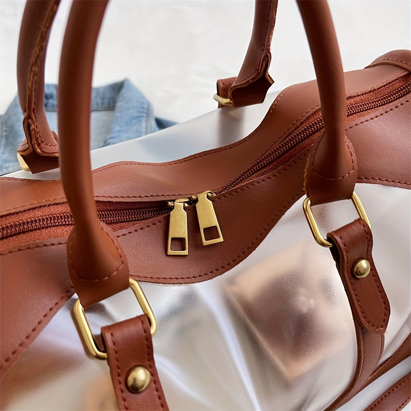 Large Waterproof Makeup Bag with Double Handles for Short Journeys