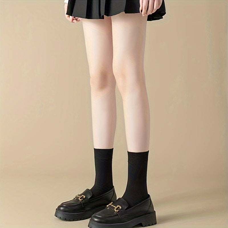 2 Pairs Comfy Solid Socks Women's Stockings