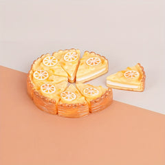 3pcs Mini Lemon Slice Pizza Cake Resin Desk Decor Playful Orange DIY Cream Glue